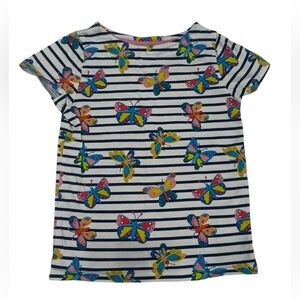 Boden Girl Top T Shirt‎ Butterfly Print Size 5-6